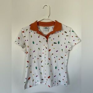 Lacoste White Ice Cream Polo Size Girls 16